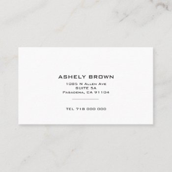 Standard Minimalist Business Card by Business_Card_Art at Zazzle