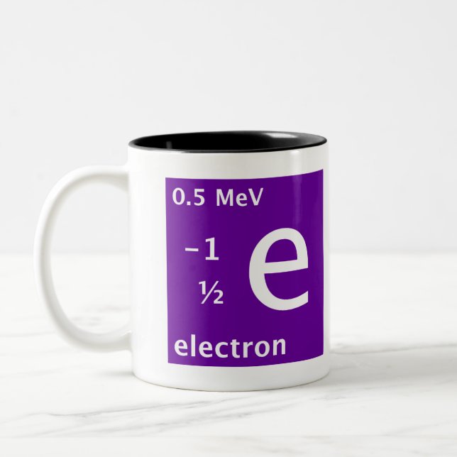 Standard Model (electron) Two-Tone Coffee Mug (Left)