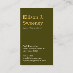 Standard moss gray professional bold type design business card