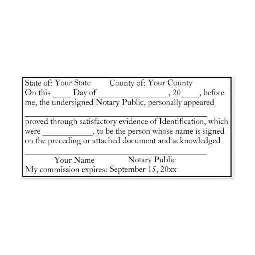 Standard Notary Public Acknowledgement Custom Self-inking Stamp | Zazzle