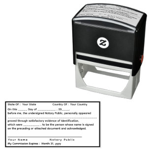 Standard Notary Public Acknowledgement Stamp