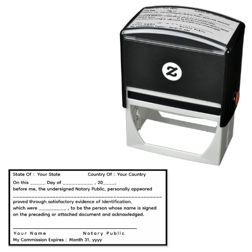 Standard Notary Public Acknowledgement Stamp