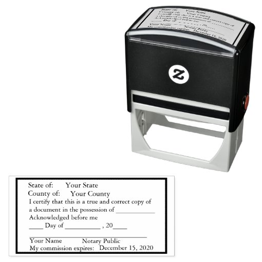 Standard Notary Public Copy Stamp | Zazzle