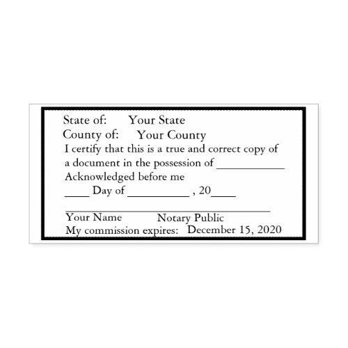 Standard Notary Public Copy Stamp