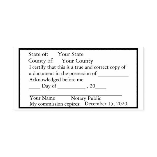 Standard Notary Public Copy Stamp | Zazzle.com