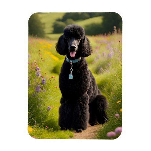 Standard Poodle black dog magnet