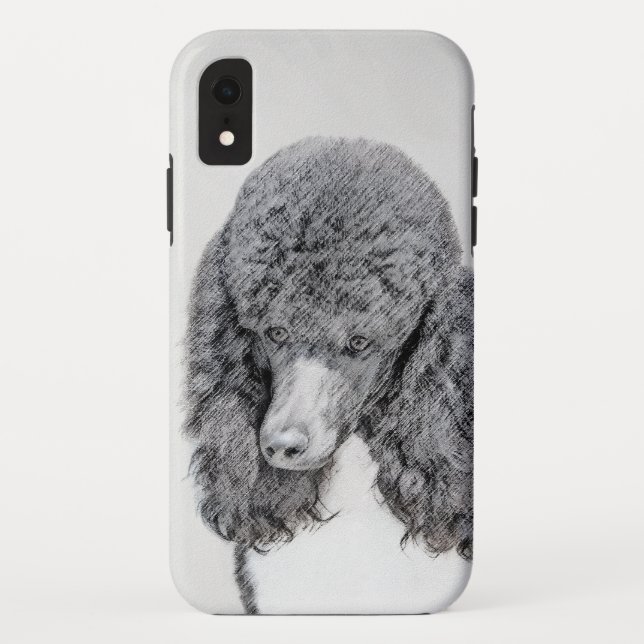 Standard Poodle Black Parti Painting - Dog Art Case-Mate iPhone Case (Back)