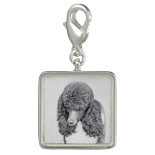 Standard Poodle Black Parti Painting - Dog Art Charm