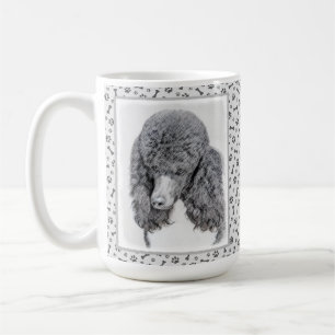 Standard Poodle Black Parti Painting - Dog Art Coffee Mug