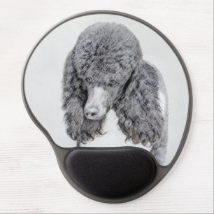 Standard Poodle Black Parti Painting - Dog Art Gel Mouse Pad