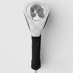 Standard Poodle Black Parti Painting - Dog Art Golf Head Cover