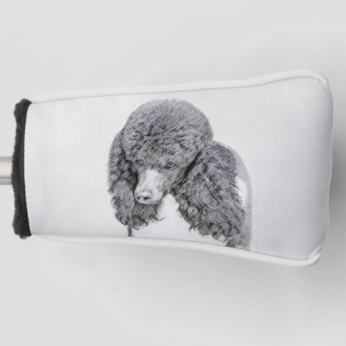 Standard Poodle Black Parti Painting _ Dog Art Golf Head Cover