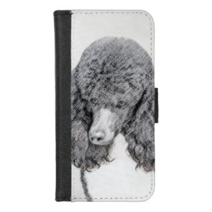 Standard Poodle Black Parti Painting - Dog Art iPhone 8/7 Wallet Case