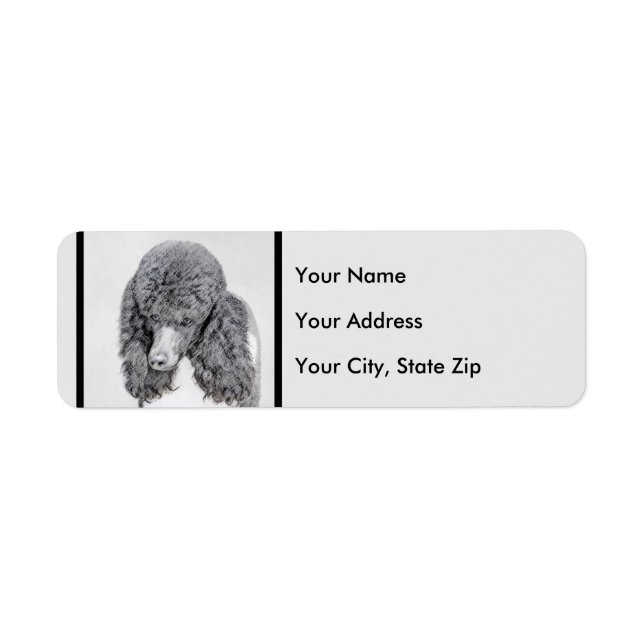 Standard Poodle Black Parti Painting - Dog Art Label (Front)