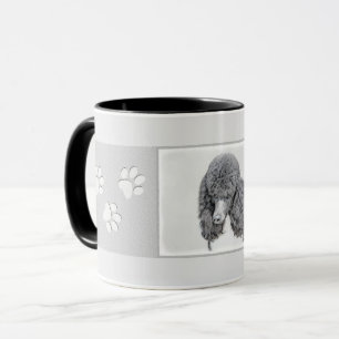 Standard Poodle Black Parti Painting - Dog Art Mug