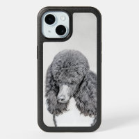 Standard Poodle Black Parti Painting - Dog Art Ott