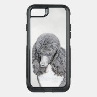 Standard Poodle Black Parti Painting - Dog Art Ott