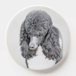 Standard Poodle Black Parti Painting - Dog Art PopSocket