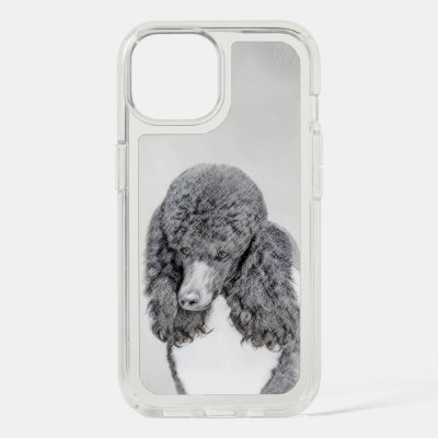 Standard Poodle Black Parti Painting - Dog Art iPhone 15 Case
