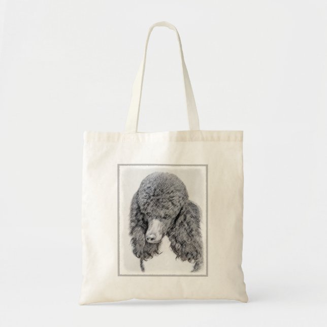 Standard Poodle Black Parti Painting - Dog Art Tote Bag (Front)