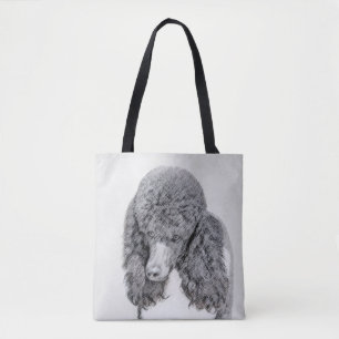 Standard Poodle Black Parti Painting - Dog Art Tote Bag