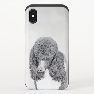 Standard Poodle Black Parti Painting - Dog Art iPhone X Slider Case