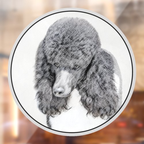 Standard Poodle Black Parti Painting _ Dog Art Window Cling