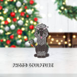 Standard Poodle Black Pet Ornament<br><div class="desc">Cute,  black standard Poodle with pink ribbons on ears.  Adorable eyes and pink tongue out.



Graphic by:  Lori@SaltTownStudio.</div>