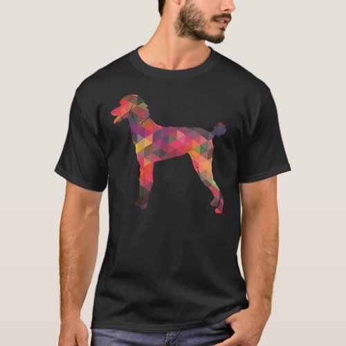 Standard Poodle Dog Breed Geometric Pattern Silhou T_Shirt