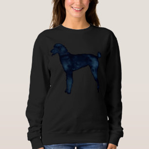 Standard Poodle Dog Breed Silhouette Black Indigo  Sweatshirt