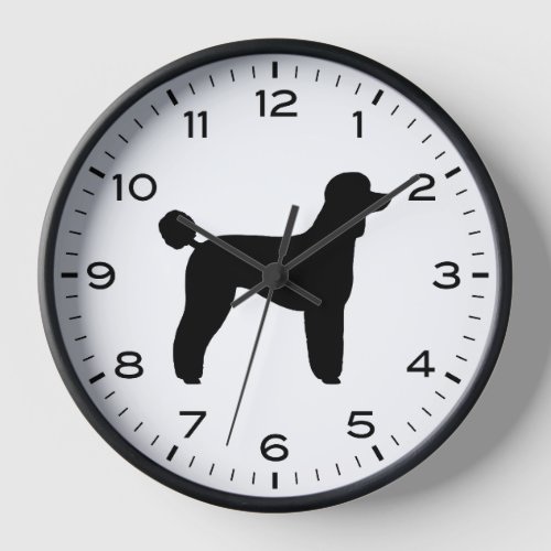 Standard Poodle Dog Breed Silhouette Clock