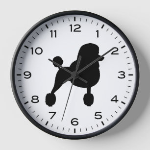 Standard Poodle Dog Breed Silhouette Clock