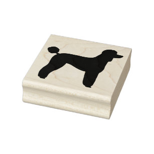 Standard Poodle Dog Breed Silhouette Rubber Stamp