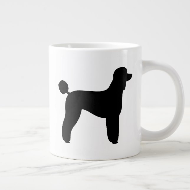Standard Poodle Dog Breed Silhouettes Giant Coffee Mug (Right)