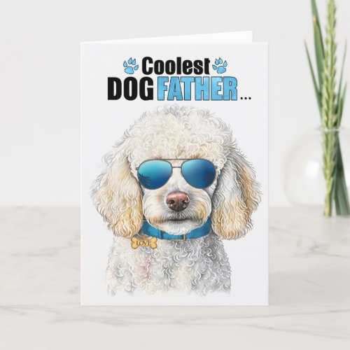 Standard Poodle Dog Coolest Dad Fathers Day Holiday Card