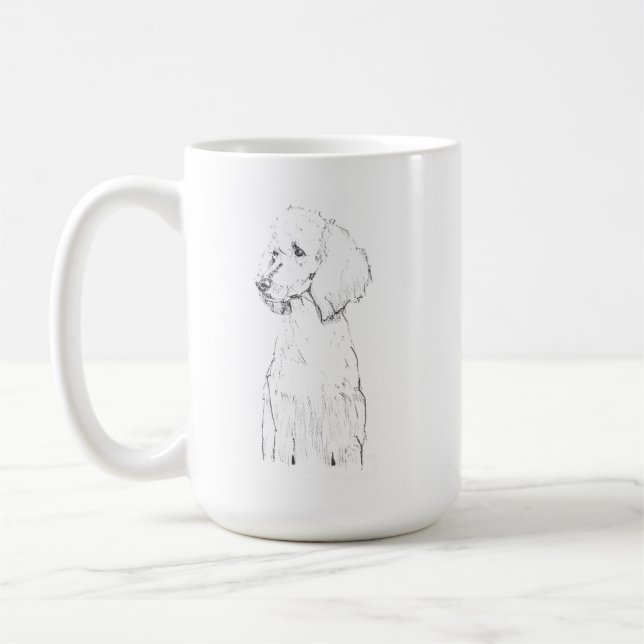 Standard Poodle Dog Pet Portrait  Coffee Mug (Left)