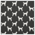 Standard Poodle Dog Silhouettes Black and White Fabric