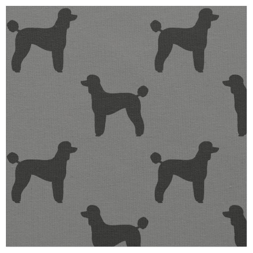 Standard Poodle Dog Silhouettes Pattern Fabric