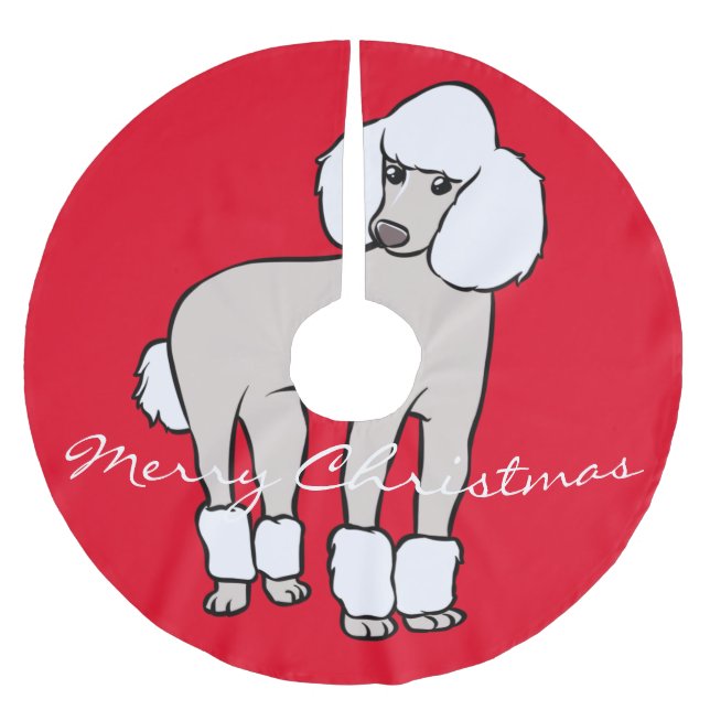 Standard Poodle Dog Thunder_Cove  Brushed Polyester Tree Skirt (Front)