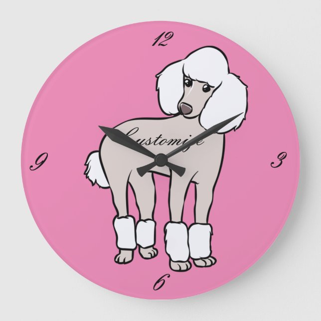 Standard Poodle Dog Thunder_Cove Large Clock (Front)