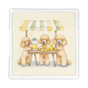 Standard Poodle Dogs Running A Lemonade Stand Acrylic Tray