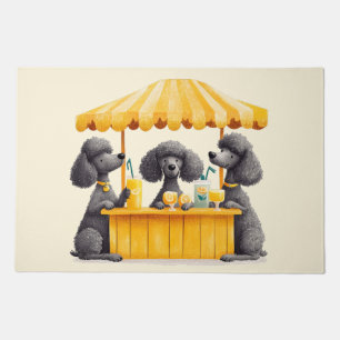 Standard Poodle Dogs Running A Lemonade Stand Doormat