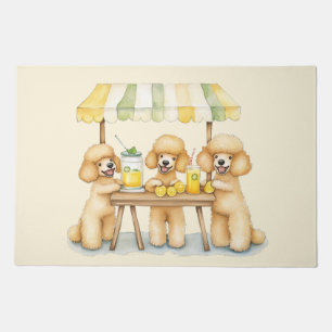 Standard Poodle Dogs Running A Lemonade Stand Doormat