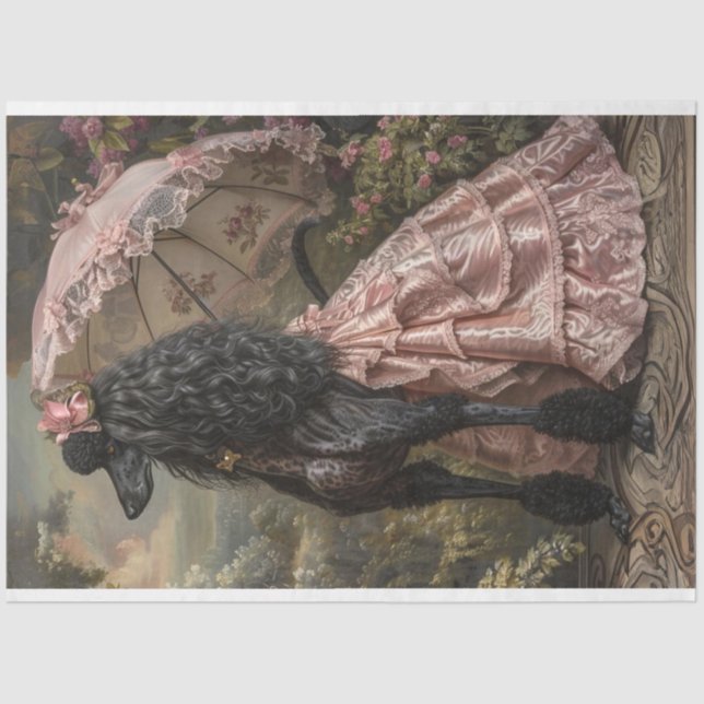 Standard Poodle Heirloom Decoupage  Tissue Paper (Front)