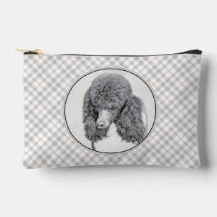 Standard Poodle Painting Parti Black White Dog Art Accessory Pouch