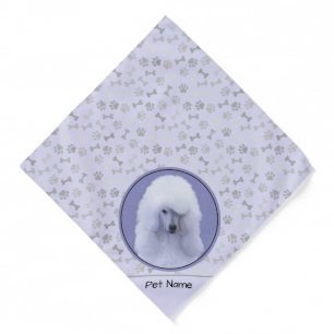 Standard Poodle Painting White Original Dog Art Bandana