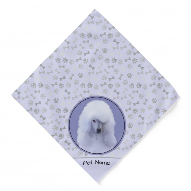 Standard Poodle Painting White Original Dog Art Bandana (Front)
