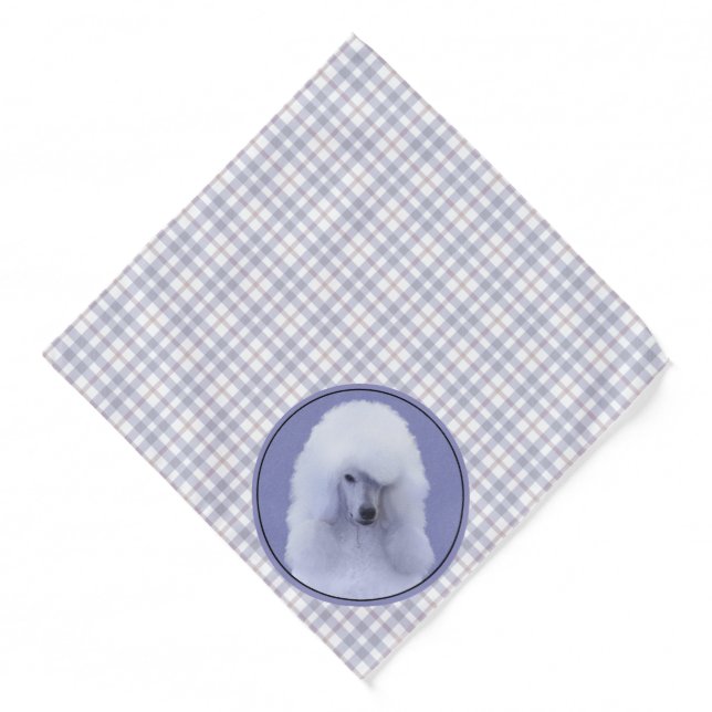 Standard Poodle Painting White Original Dog Art Bandana (Front)