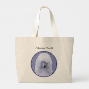 Standard Poodle Painting White Original Dog Art Large Tote Bag