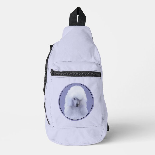 Standard Poodle Painting White Original Dog Art Sling Bag (Front)